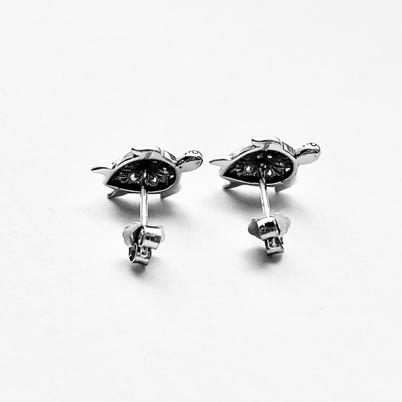 Sterling Silver Mandala Turtle Earring, Flower Earring, Animal Earrings, Turtles - Picture 11 of 13